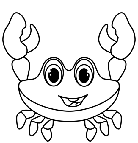 Cartoon Crab Coloring Page